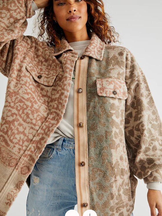 Free People Jackets & Blazers - Free People We The Free Printed Ruby Jacket Shacket - XS